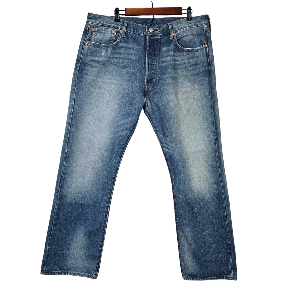 Levis Premium 501 Original Mens Straight Leg Button‎ Fly Jeans Blue W36 L30
